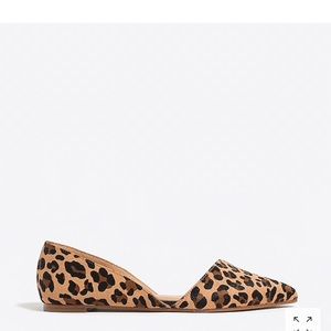 J CREW ZOE CALF HAIR LEOPARD PRINT FLATS